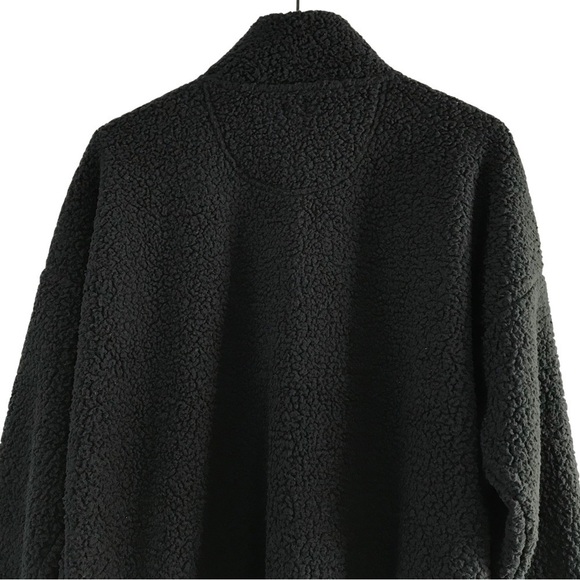 New! Aerie Cloud Sherpa Oversized Cozy Plush Pullover Snap Sweater Teddy Jacket - Picture 5 of 12